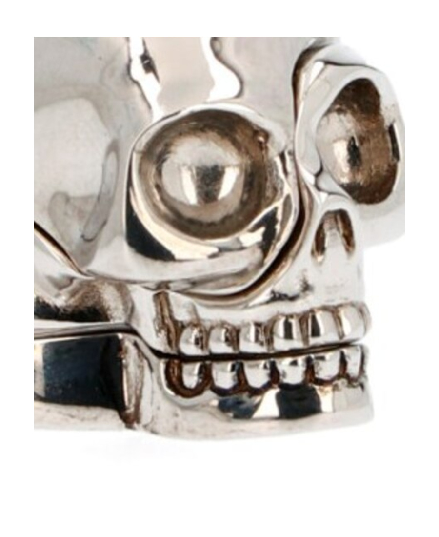 Alexander Mcqueen Divided Skull Ring In White