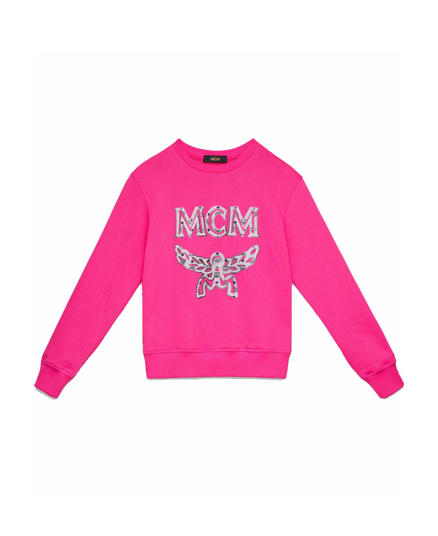 Mcm Round-necked Logo Sweater In Pink