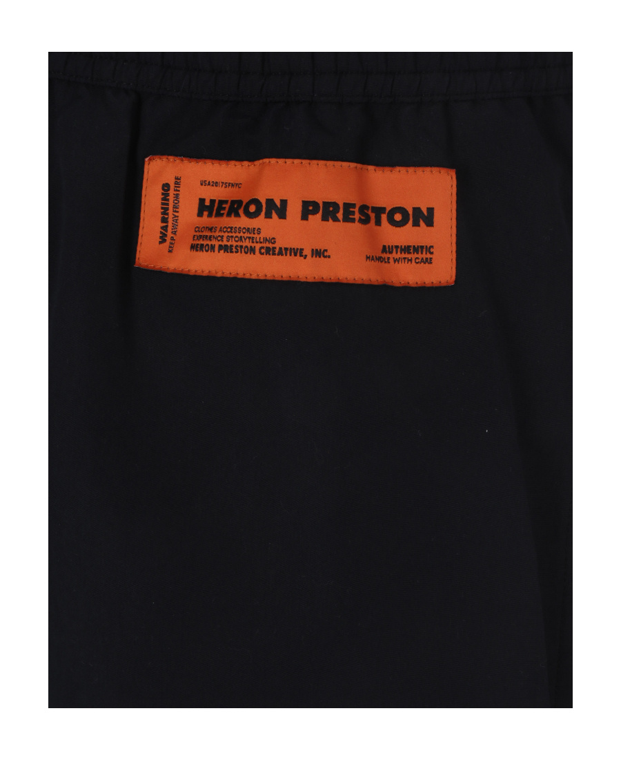 Heron Preston Logo-patch Drawstring Swim Shorts In Black