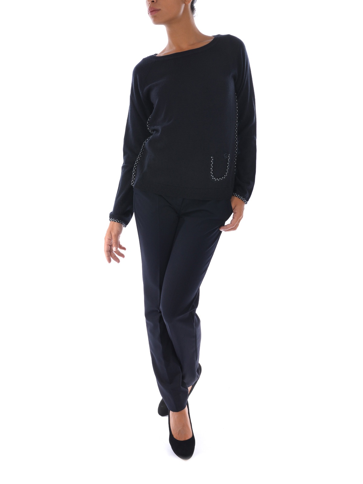 Armani Jeans Long-sleeved Pullover In Black