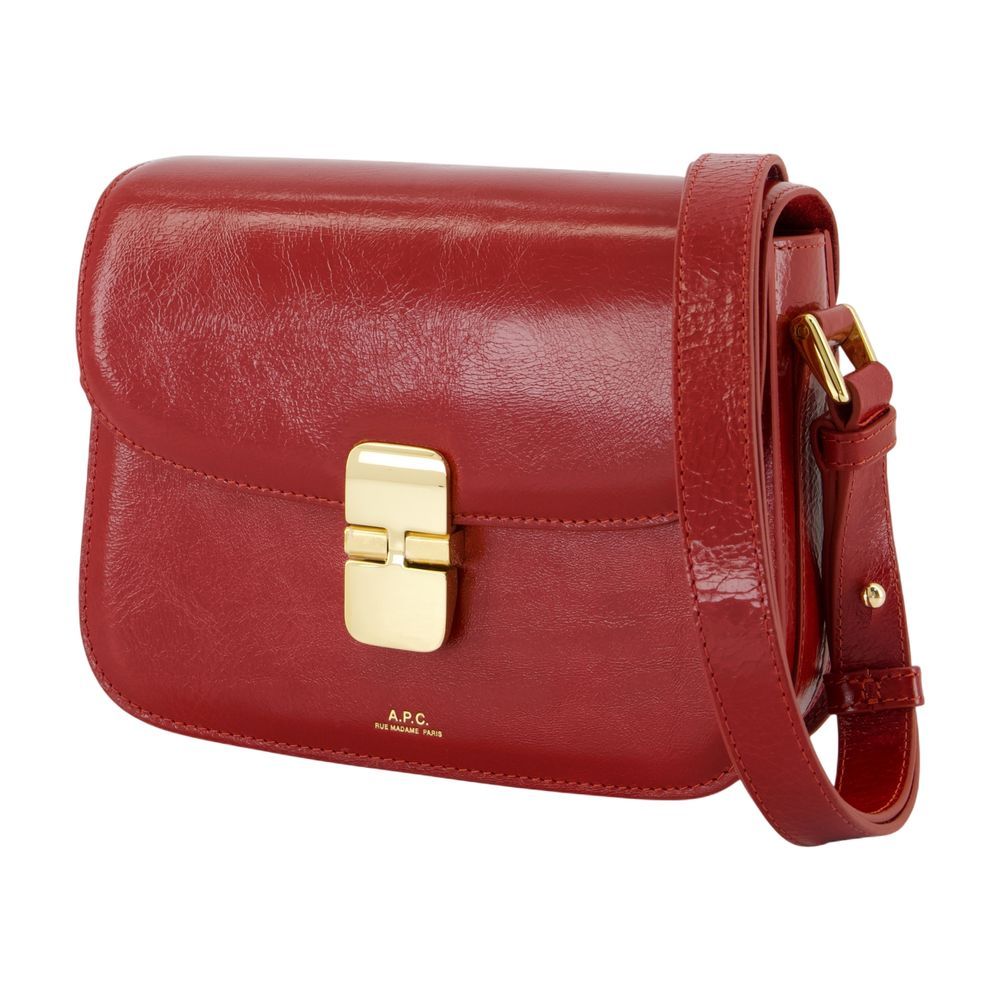 Apc Small Grace Flap Magnetic-clasp Cross-body Bag In Red