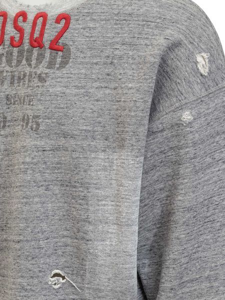 Dsquared2 Distressed Sweatshirt In Gray