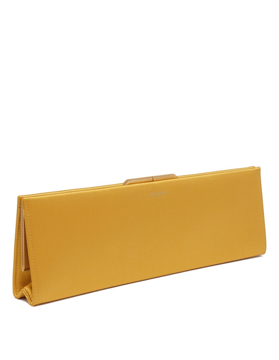 Saint Laurent Midnight Clutch Large In Orange Satin In Orange