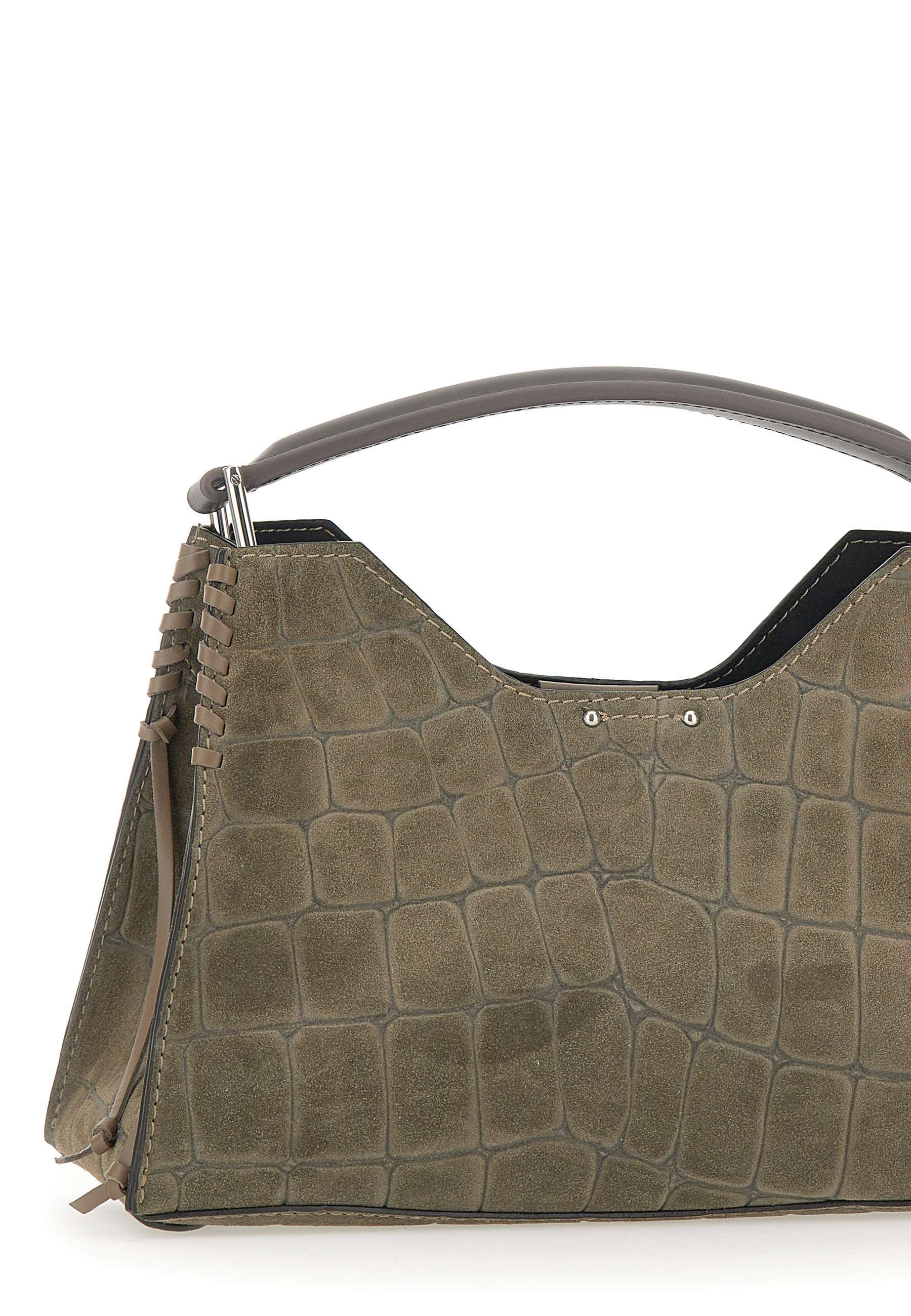 Gianni Chiarini Aurora Embossed Shoulder Bag In Green