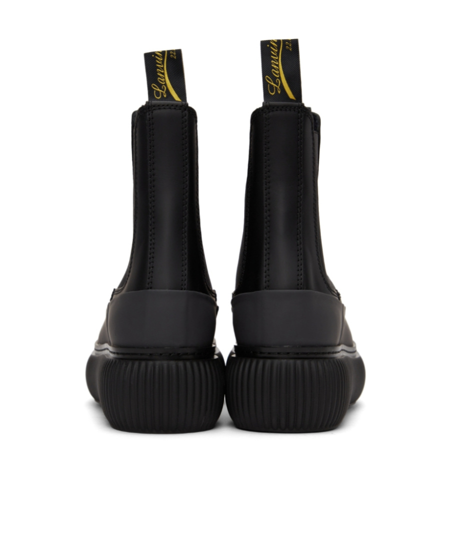 Lanvin Double Lifting Ring Short Boots In Black
