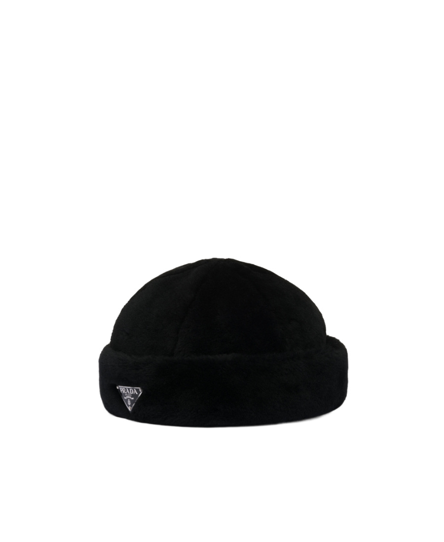 Prada Black Nylon Hat Men In Black