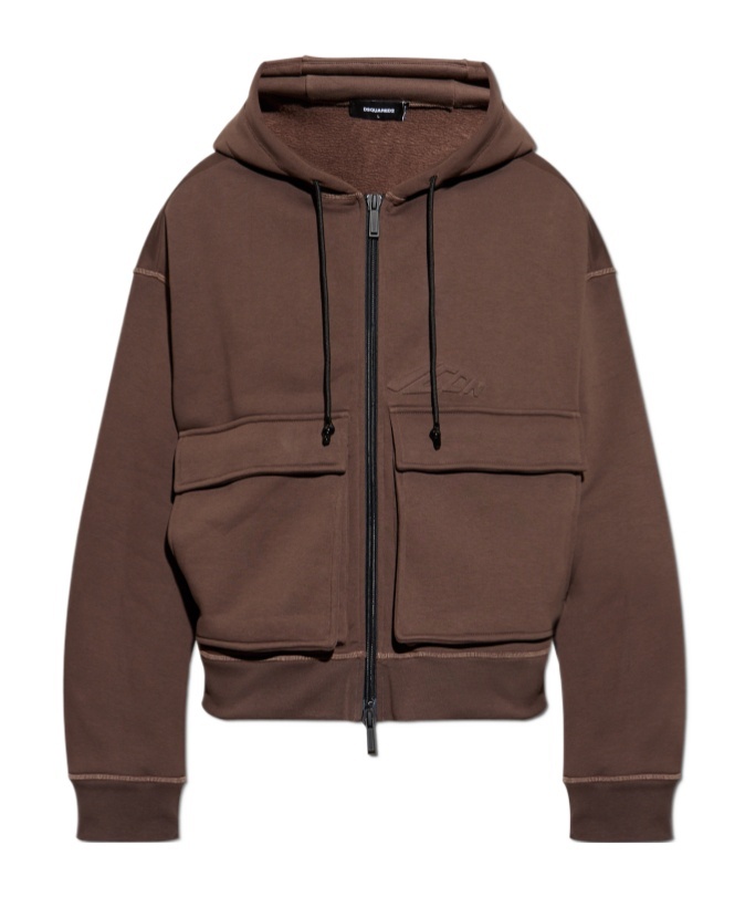 Dsquared2 Icon Zip-up Hoodie In Brown