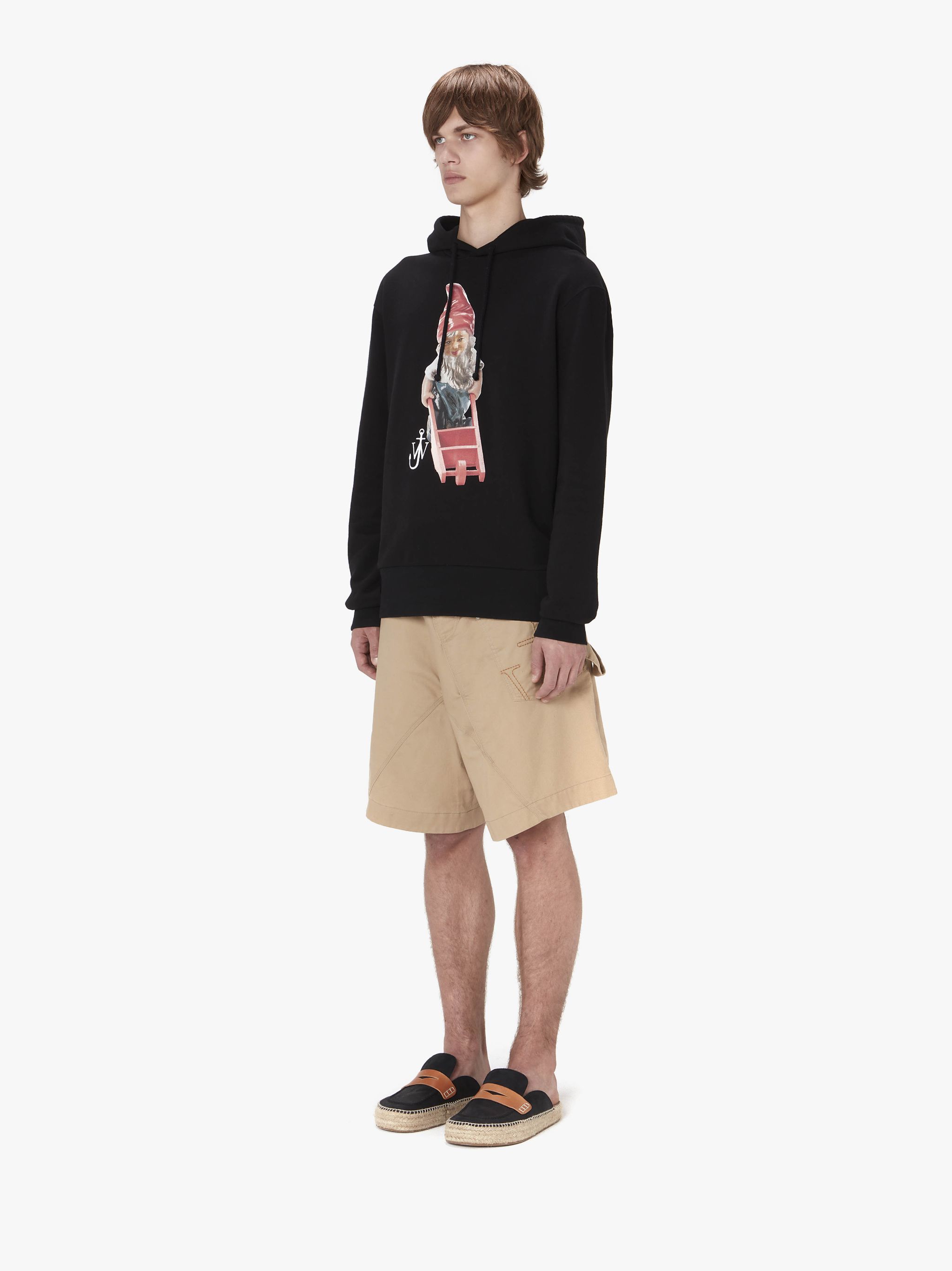 Shop Jw Anderson Gnome Cotton Hoodie In Black