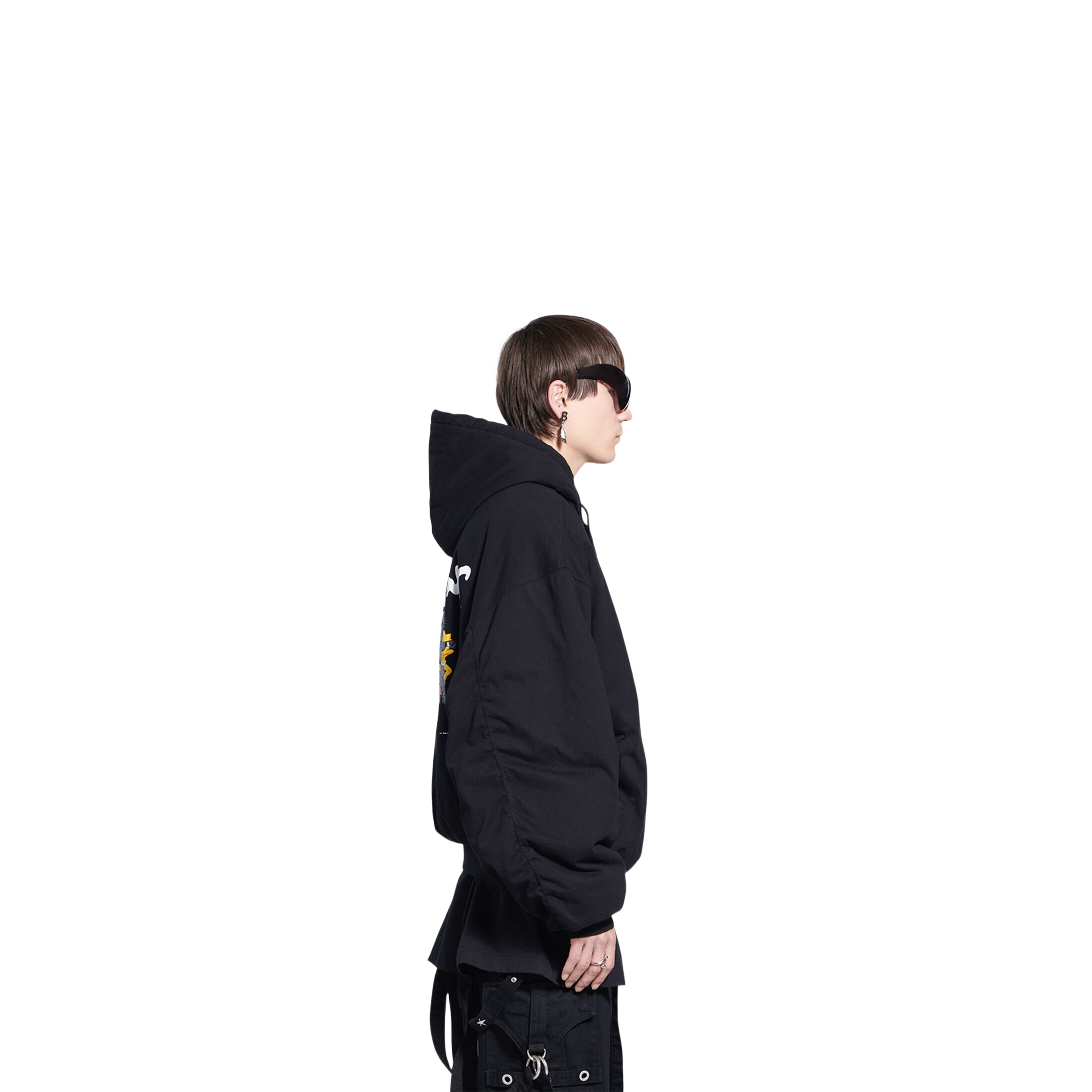 Balenciaga The Simpsons-print Oversized Hooded Jacket In Black