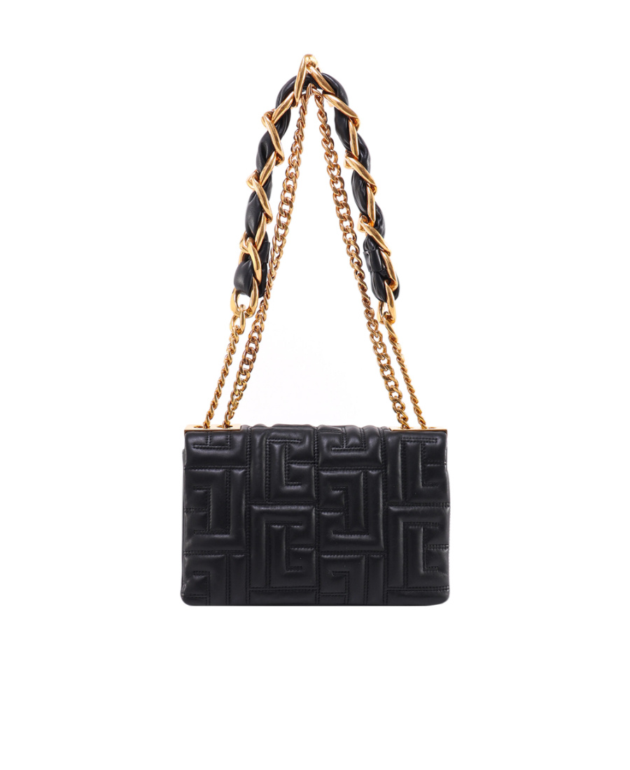 Balmain 1945 Soft Small Bag In Quilted Leather In Black