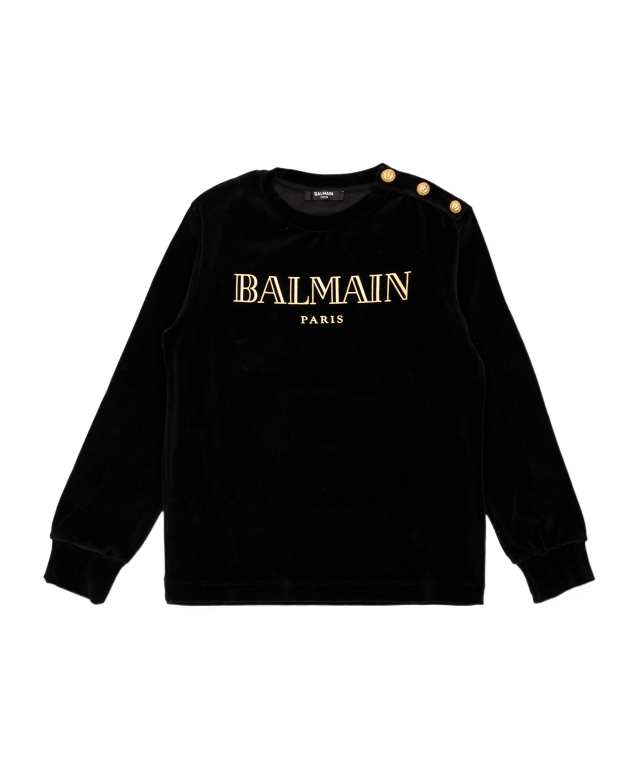 Balmain Logo-print Cotton Sweatshirt In Black