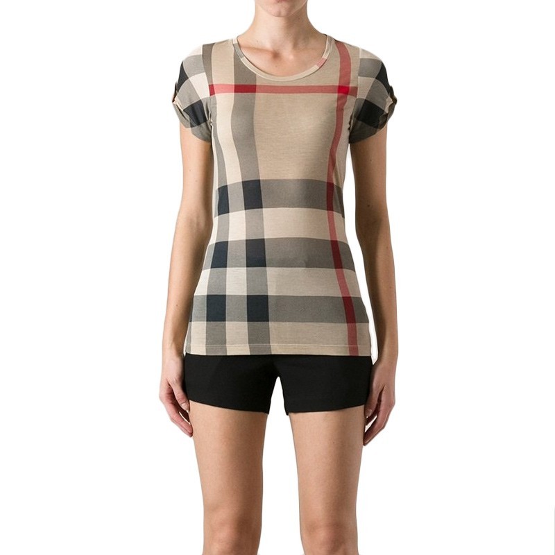 Burberry Classic Plaid Short-sleeved T-shirt In Nude