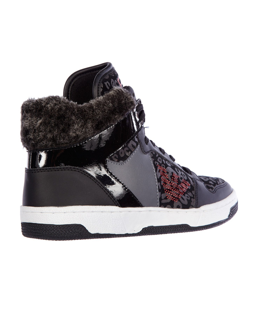 Ea7 Logo Details Casual Sports Shoes In Black