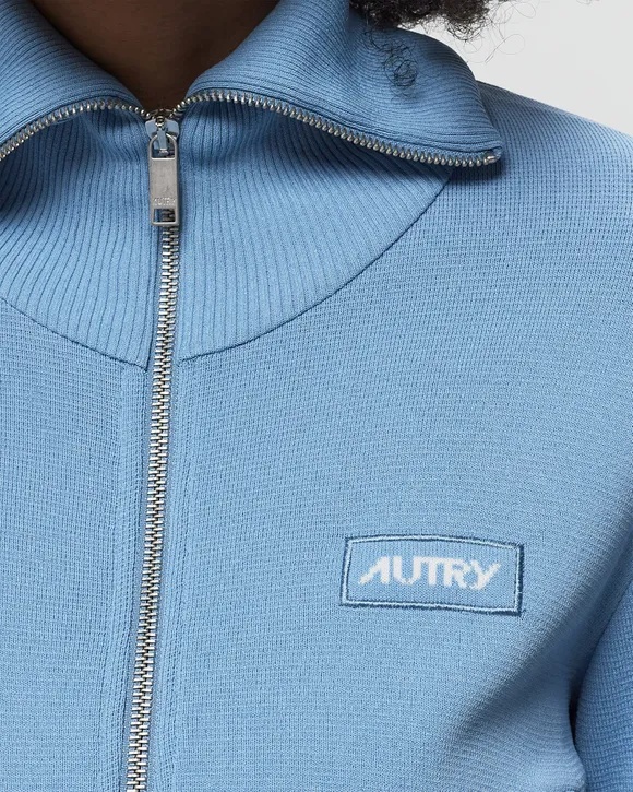 Autry Light Blue Sweatshirt With Zip Sweatshirts Light Blue In Blue