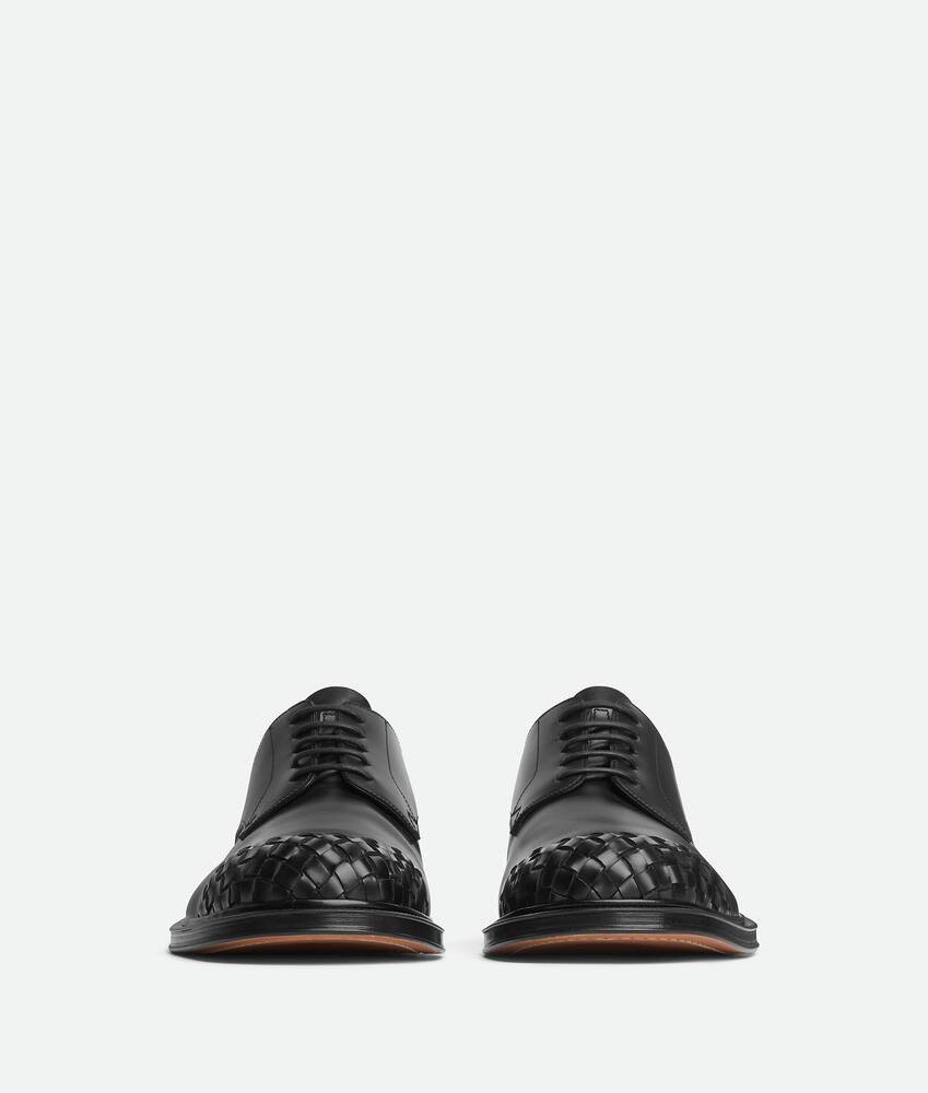 Bottega Veneta Leather Intrecciato-toe James Oxford Shoes In Black