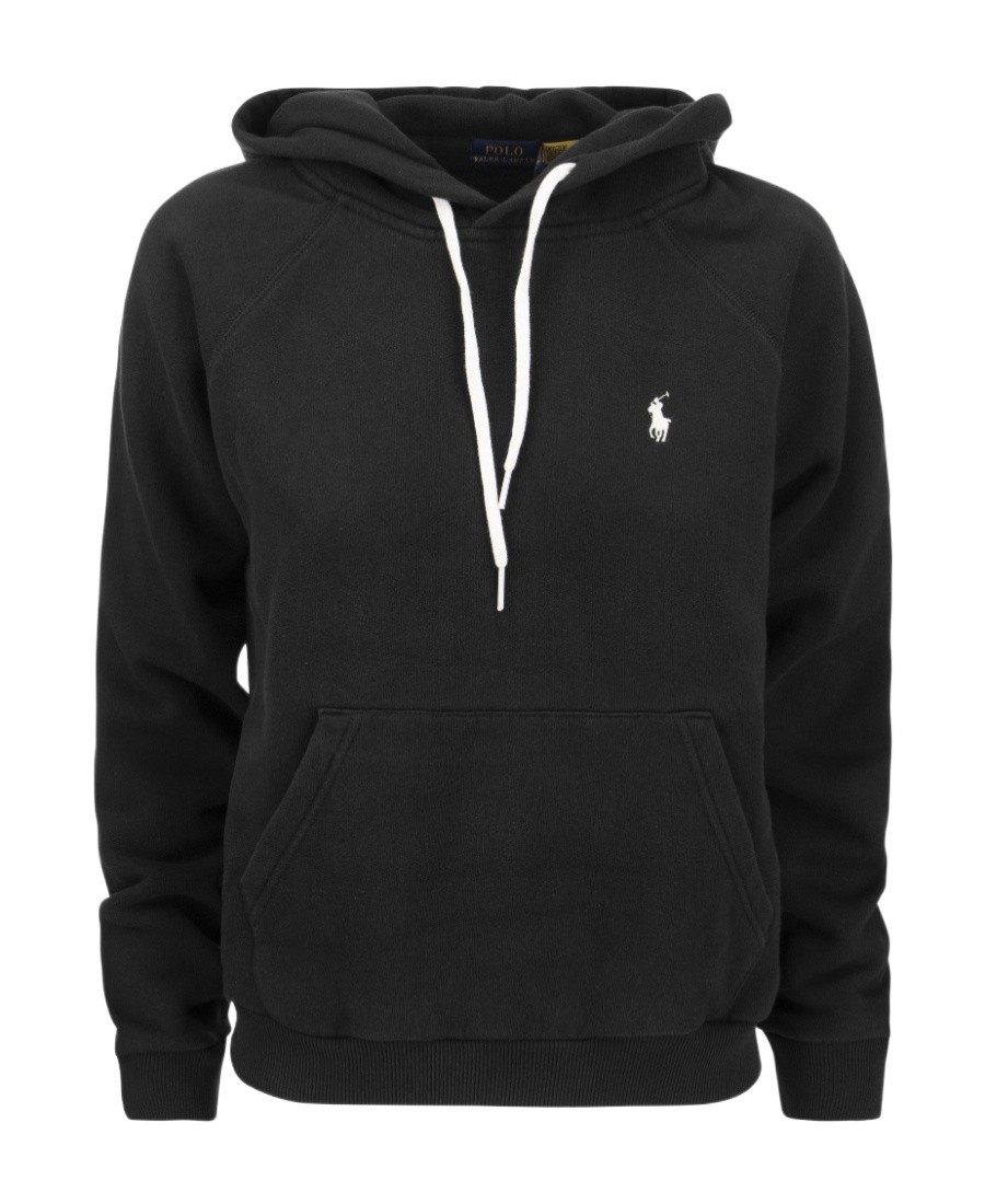 Polo Ralph Lauren Polo Pony Drawstring Hoodie In Black