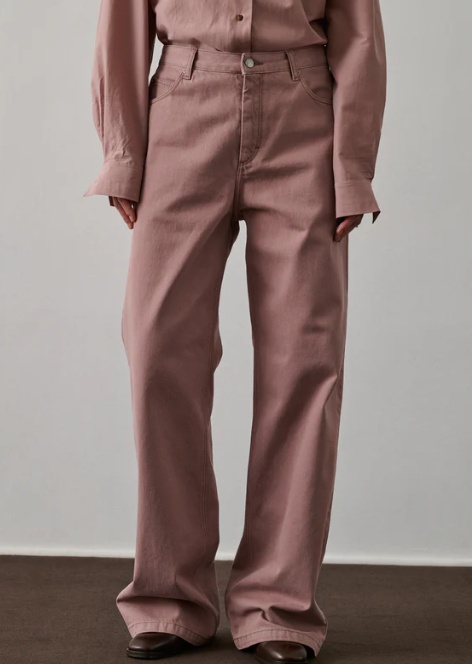 Soeur Womens Rose Blush Calvin Straight-leg Mid-rise Jeans In Pink