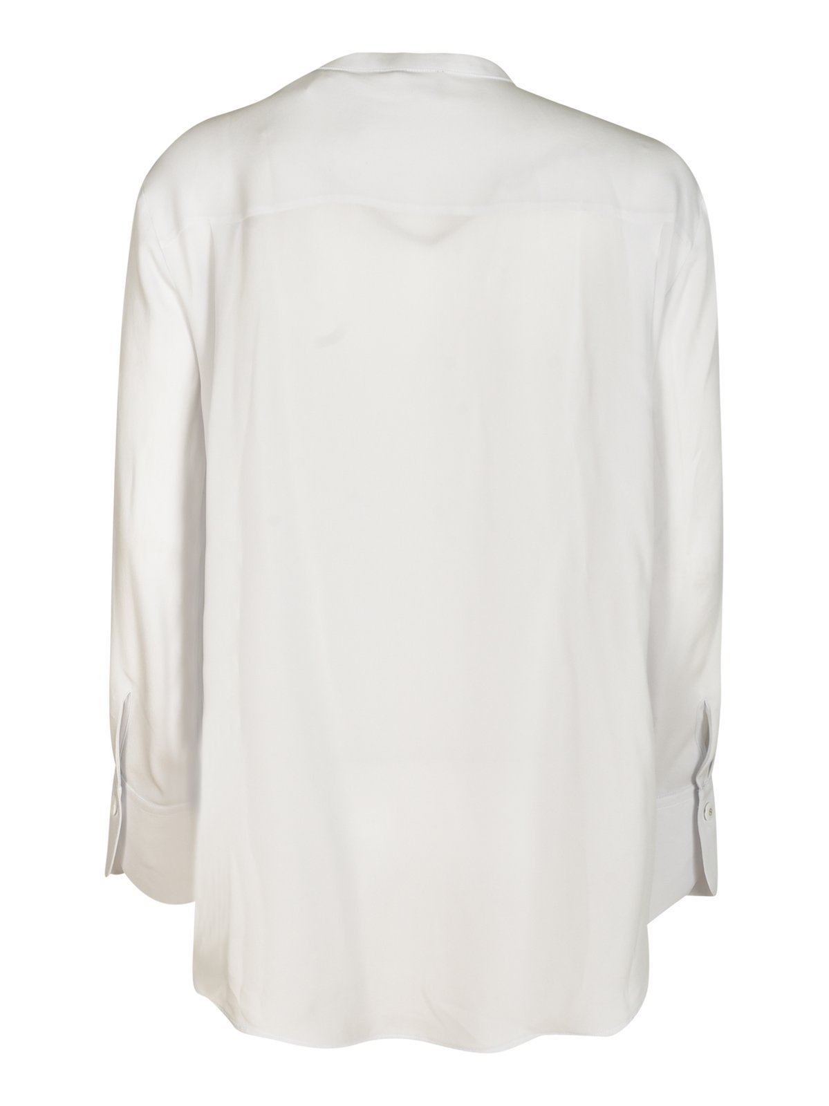 Giorgio Armani Band Collar Plain Shirt In White