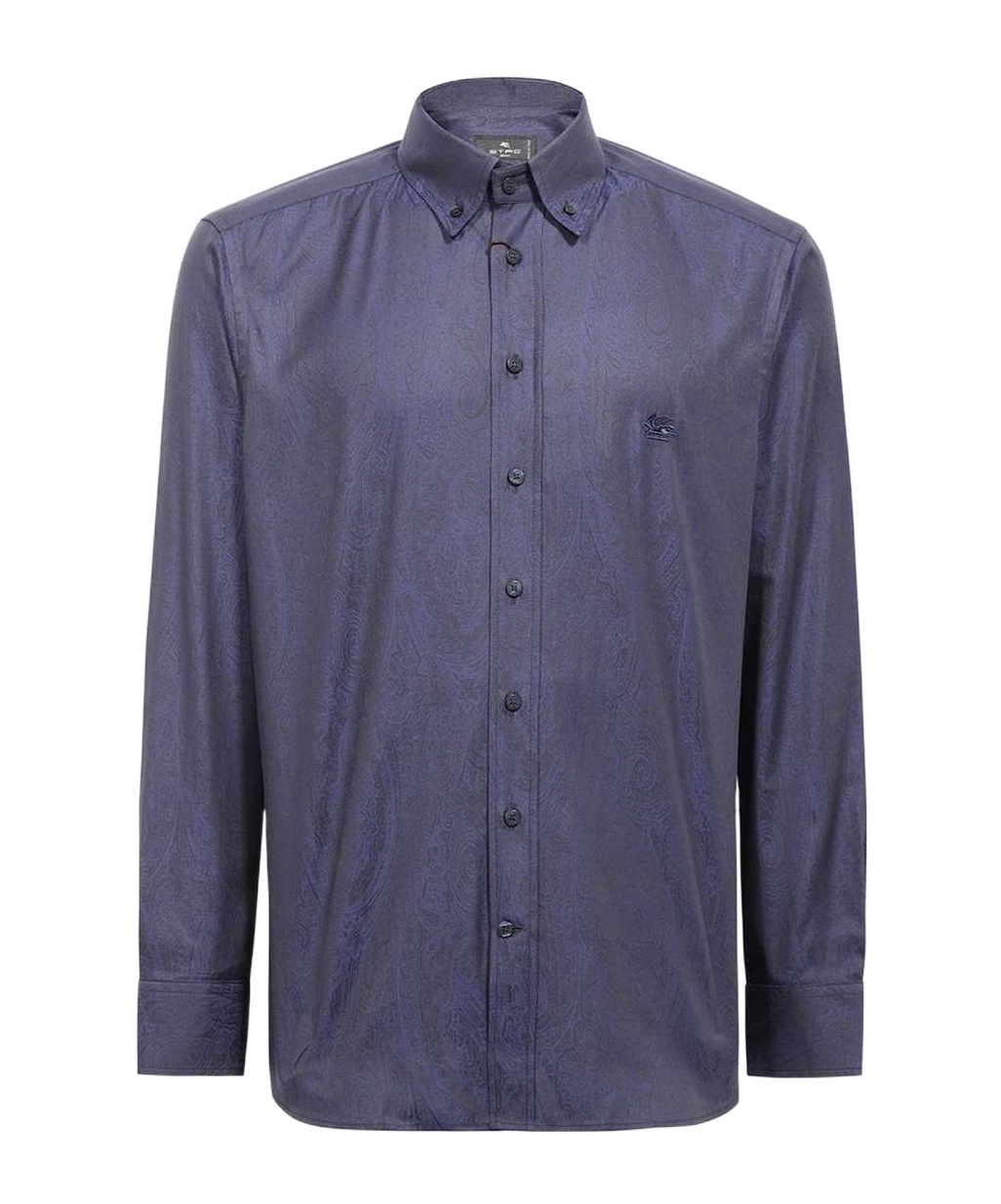 Etro Pegaso-motif Cotton Shirt In Blue