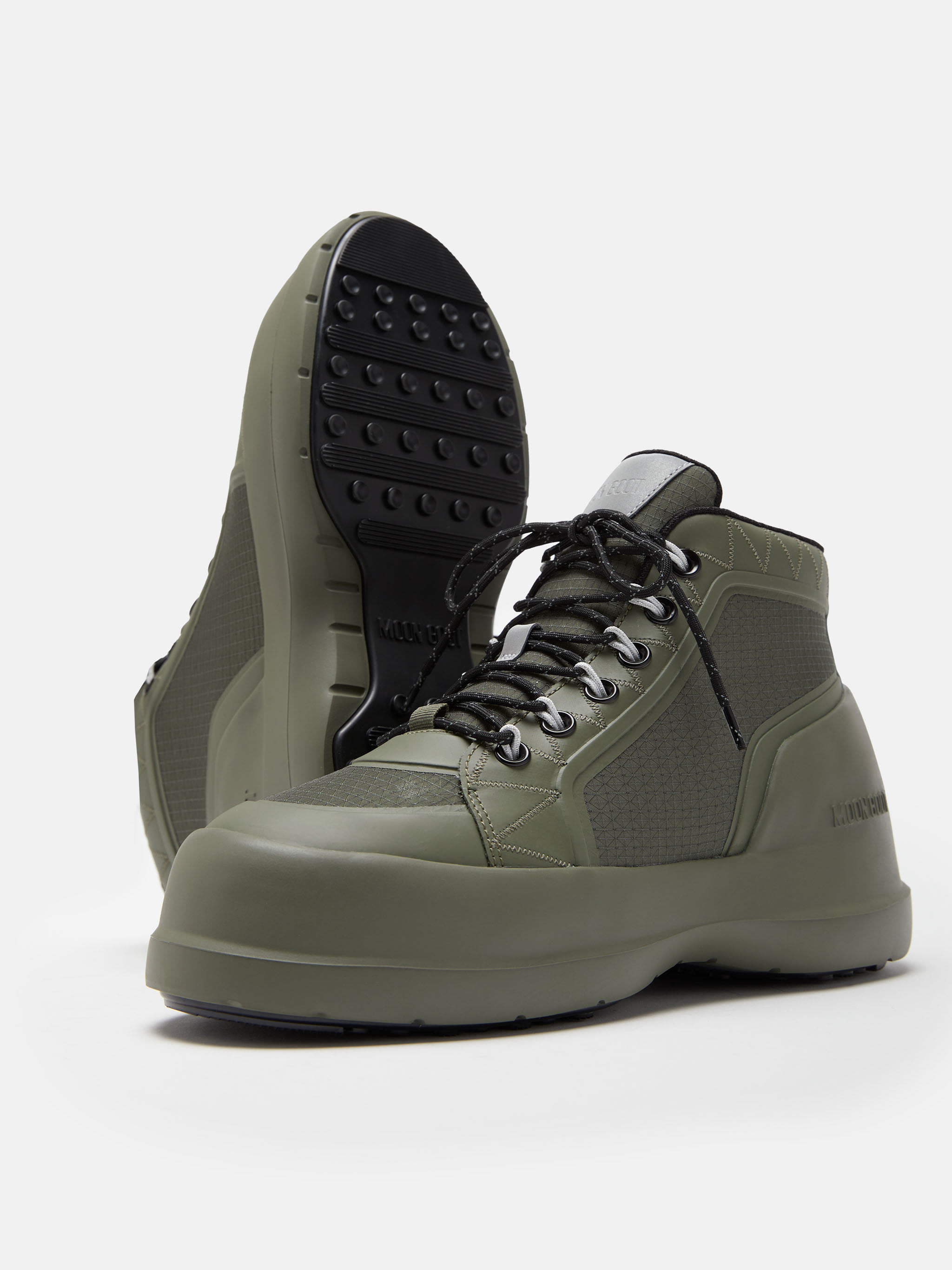 Moon Boot Luna Trek Mid Khaki Nylon Boots In Khaki