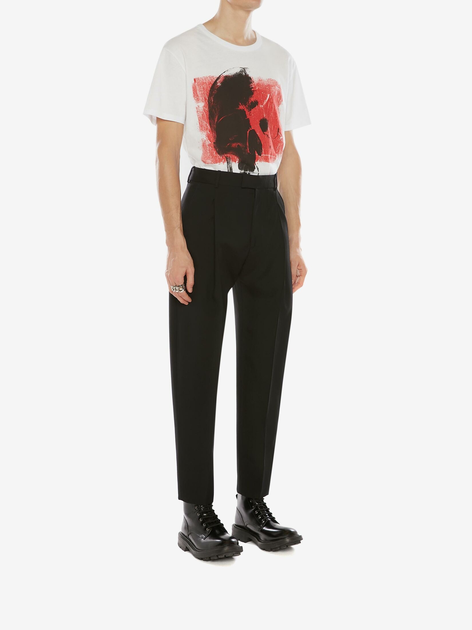 Alexander Mcqueen Punk Skull Oversized T-shirt In White