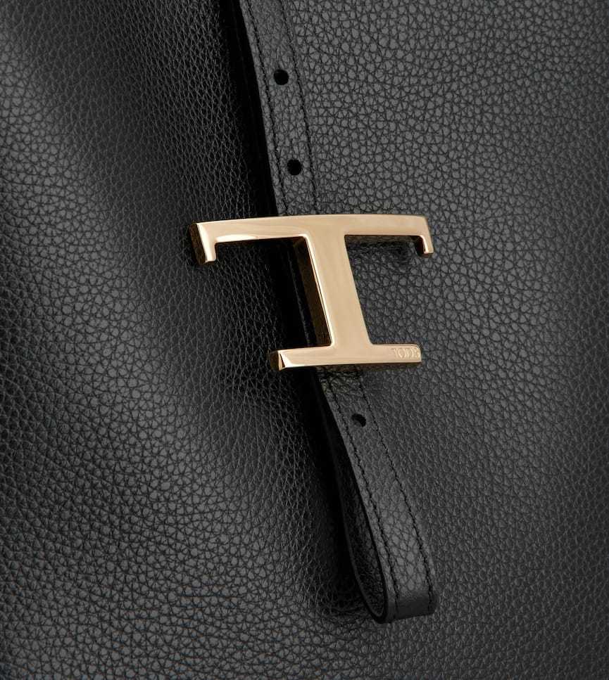 Tod's T Timeless Bucket Bag In Leather Mini In Black