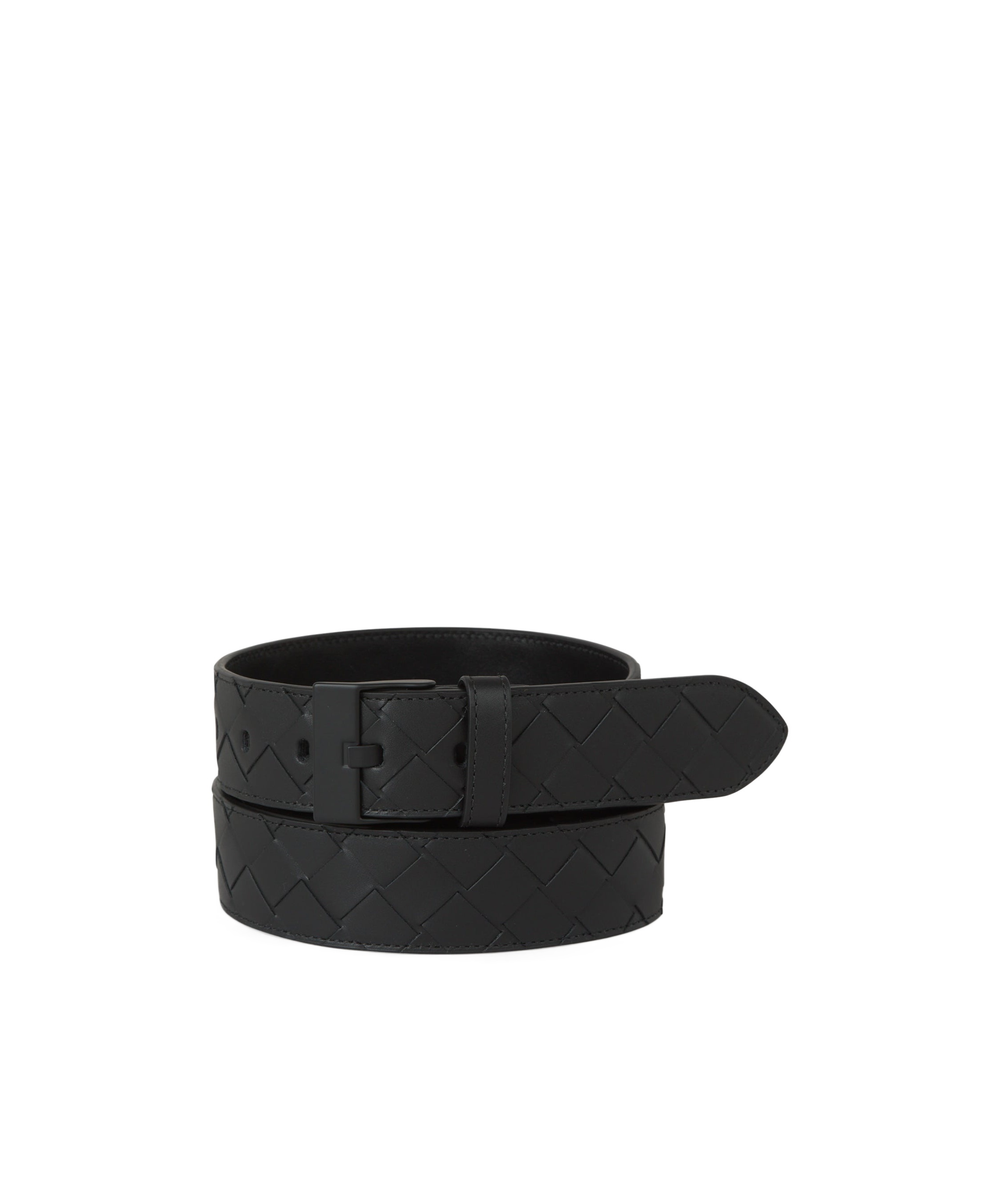 Bottega Veneta Watch Buckle Belt In Black