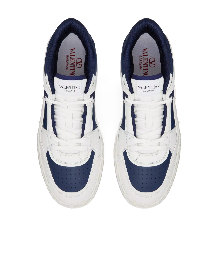 Shop Valentino Freedots Low-top Trainer In Calfskin In White