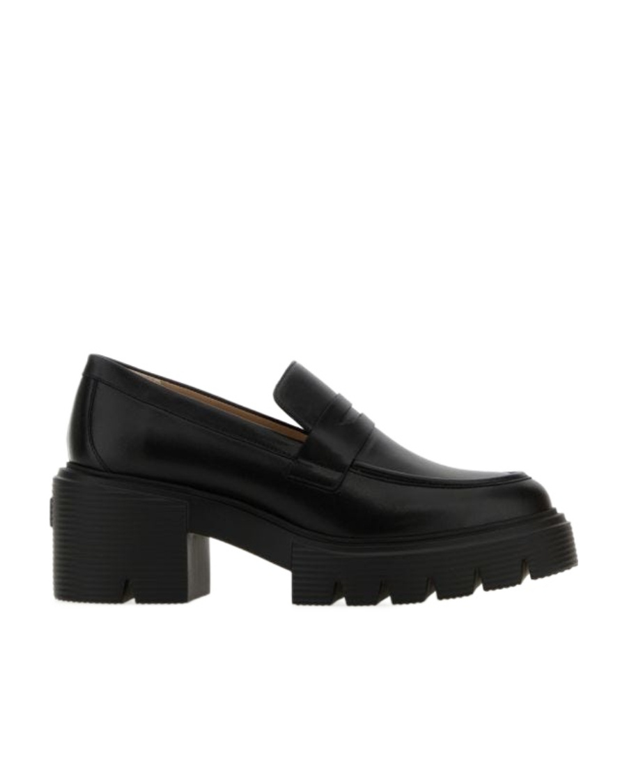 Stuart Weitzman Chunky-sole Leather Loafers In Black