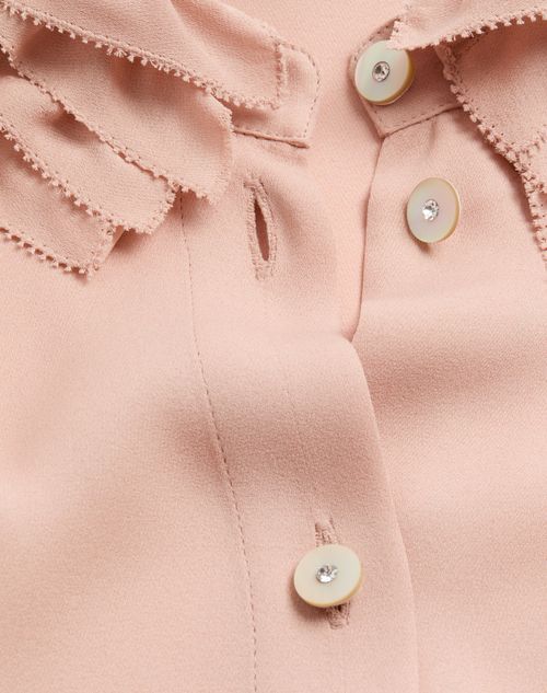 Valentino Chemisier En Georgette Femme Rose Mist 40 In Pink