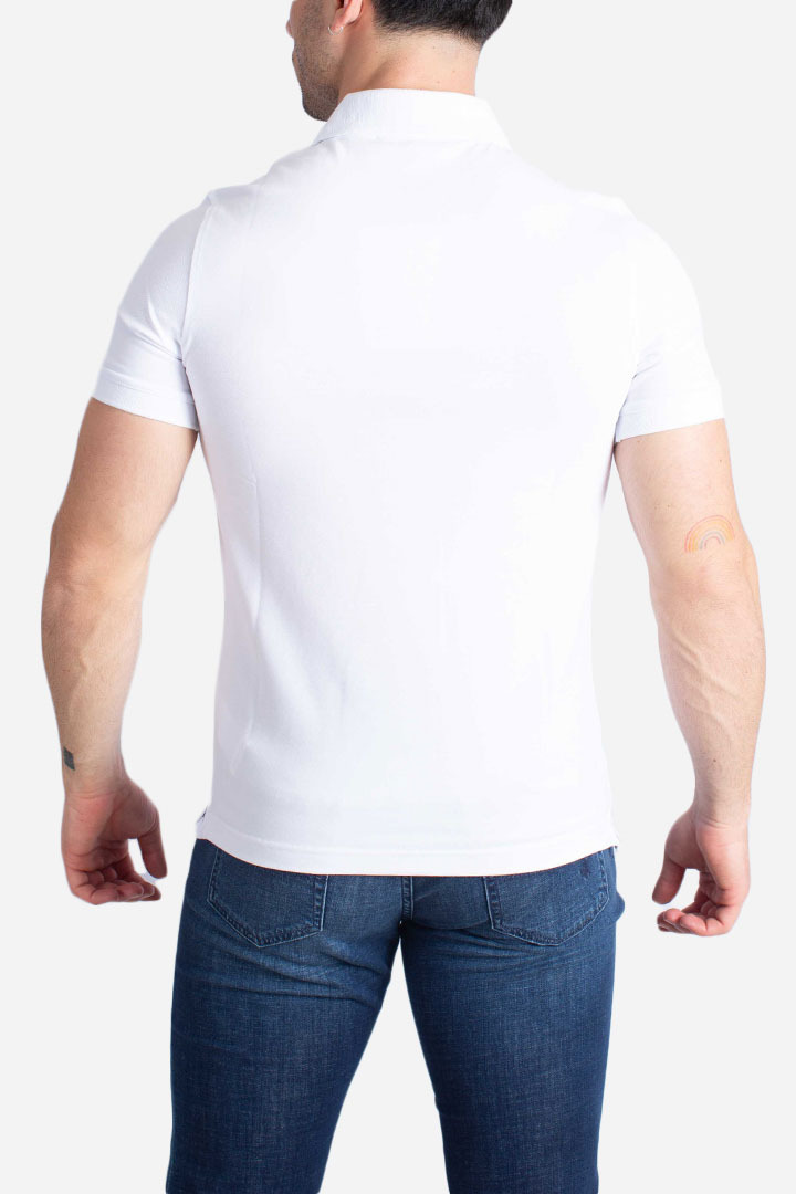 K-way Short-sleeved Polo Shirt In White