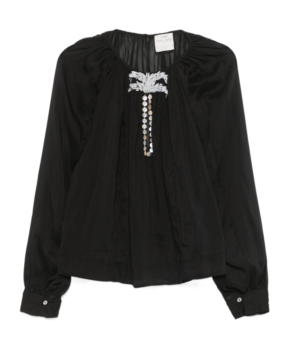 Forte Forte Embellished Boho Shirt In Black