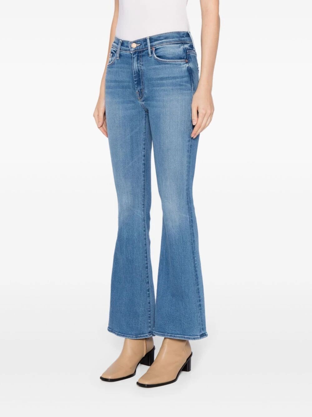 Mother The Insider Crop Step Fray Jeans Not Rough Enough In Blue