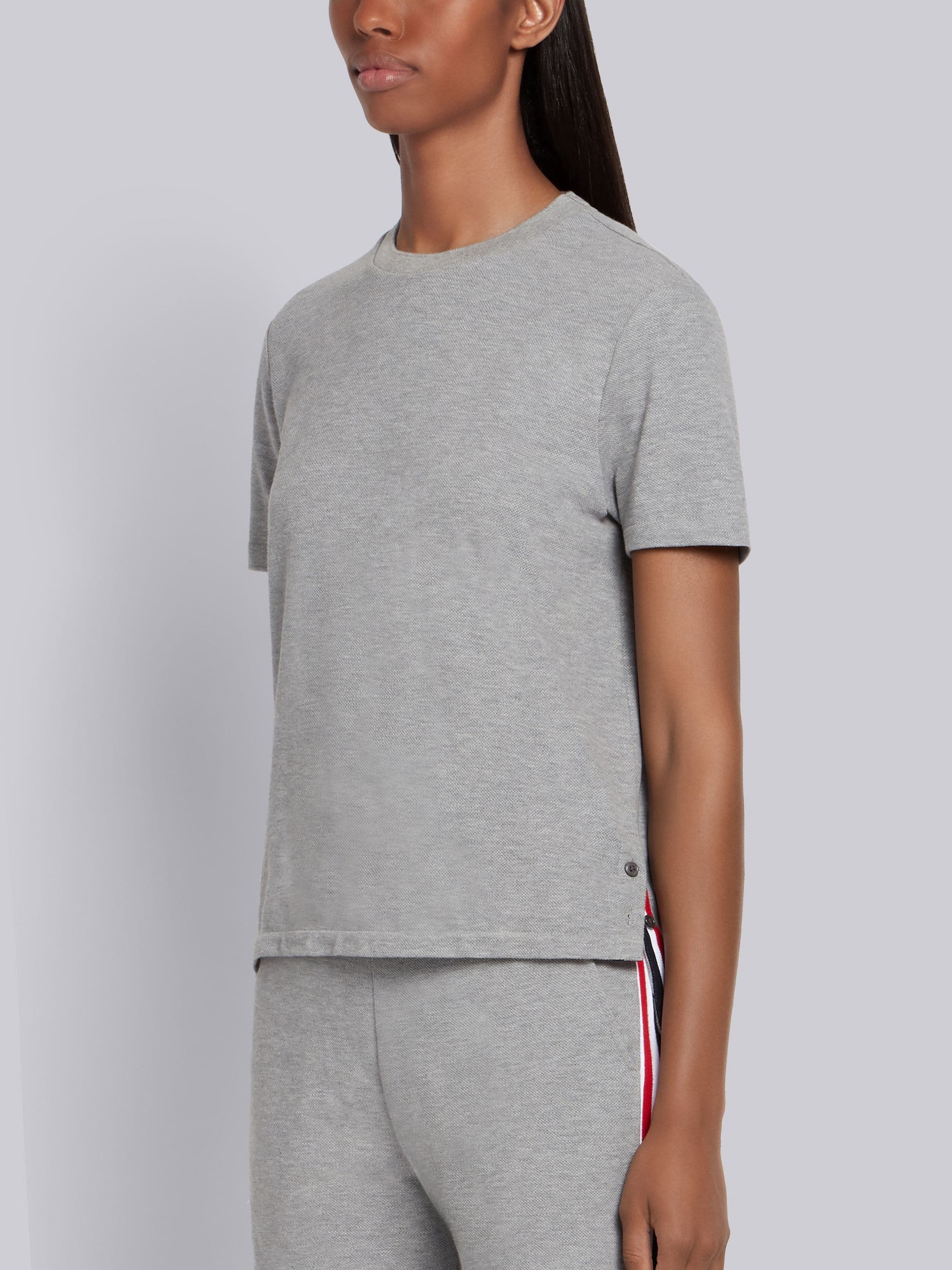 Thom Browne Classic Loopback Pique T-shirt In Gray