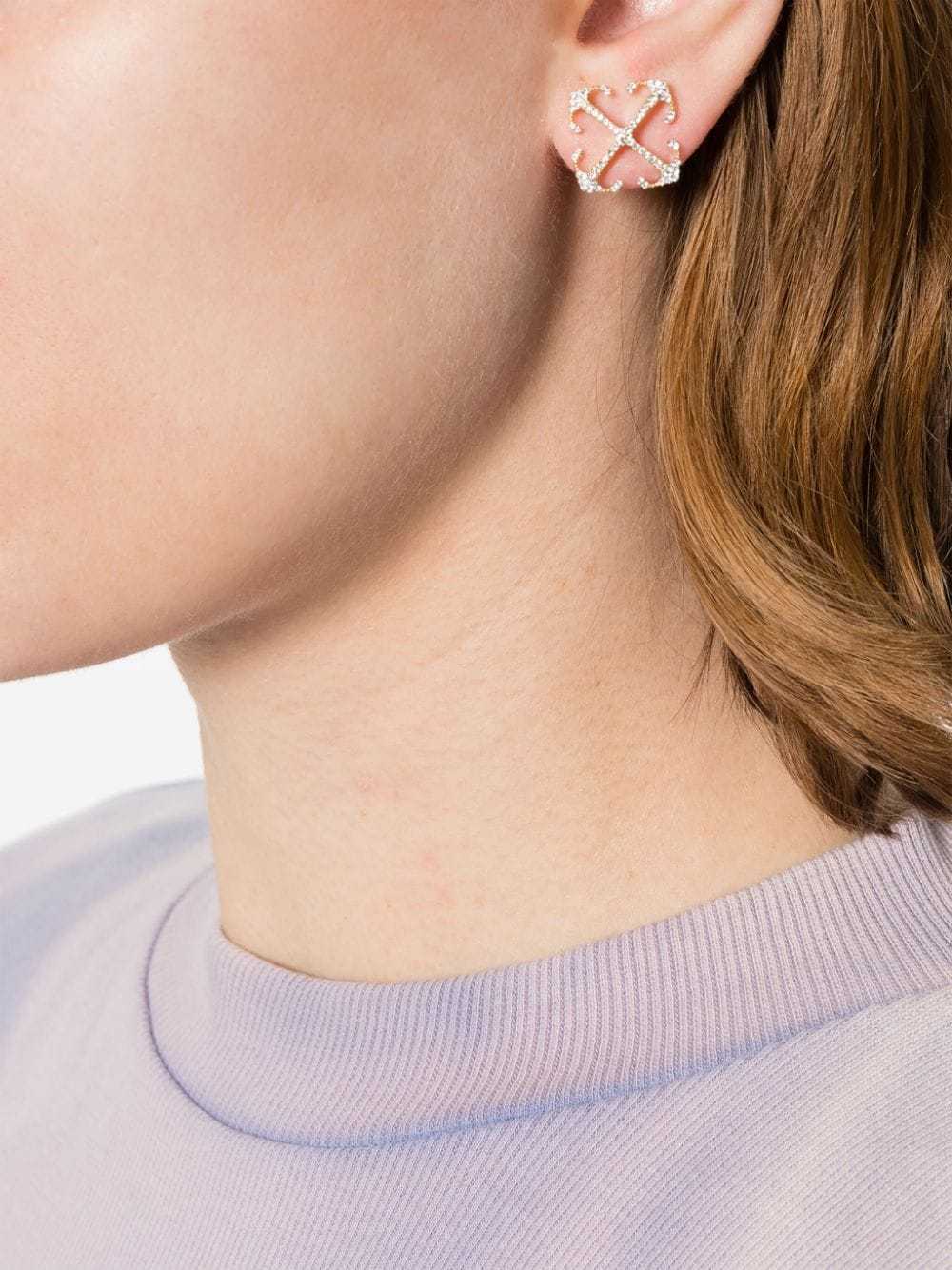 Off-white Mini Arrow Crystal-embellished Earrings In Yellow