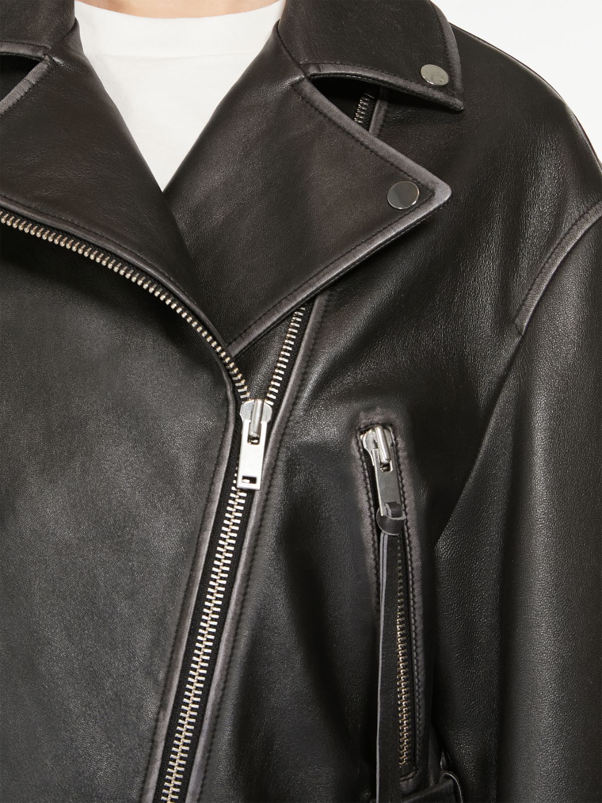 Shop Weekend Max Mara Zip Detailed Belted Jacket In Black
