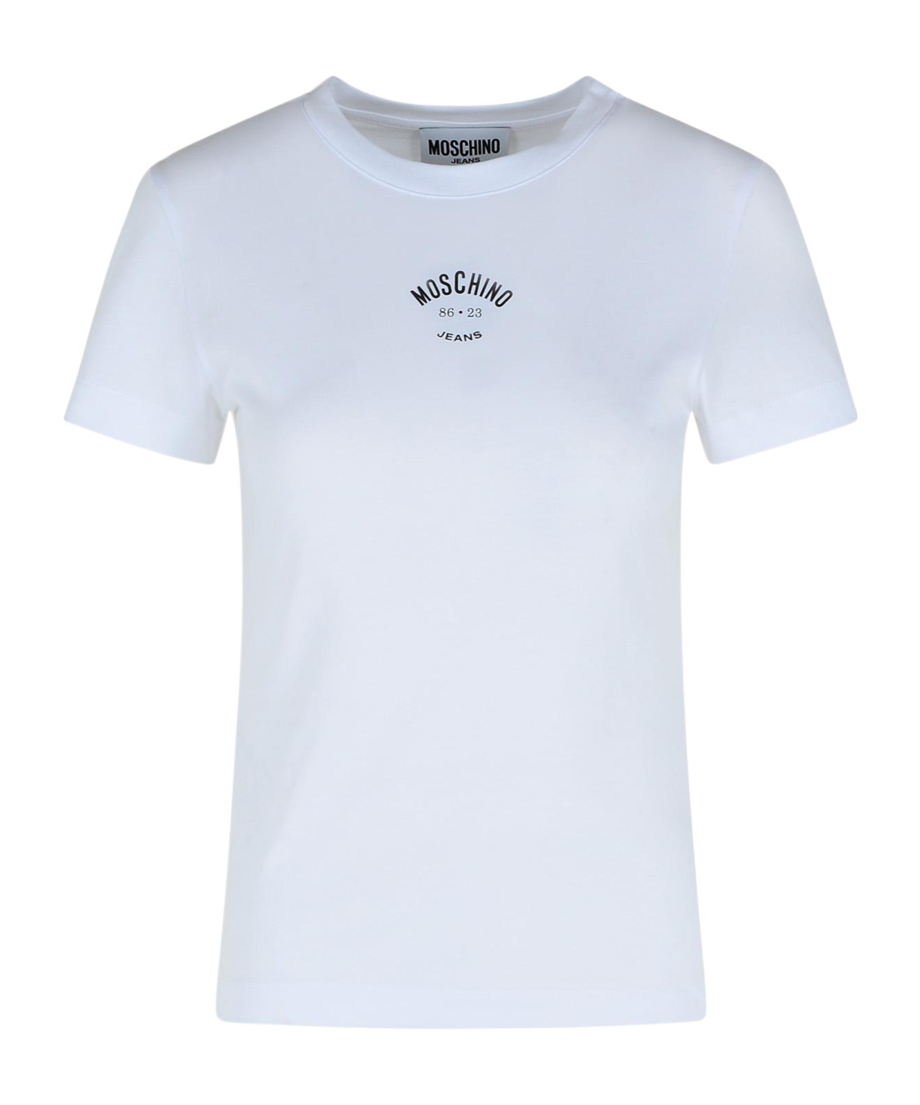 Moschino Crew Neck Short Sleeves Cotton T-shirt In Blue
