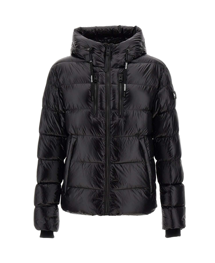 Mackage Zippered Hooded Down Jacket In Black