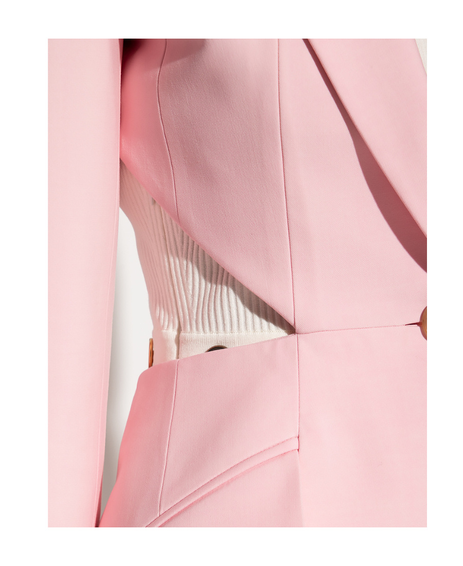 Alexander Mcqueen Single-breasted Cut-out Blazer In Pink