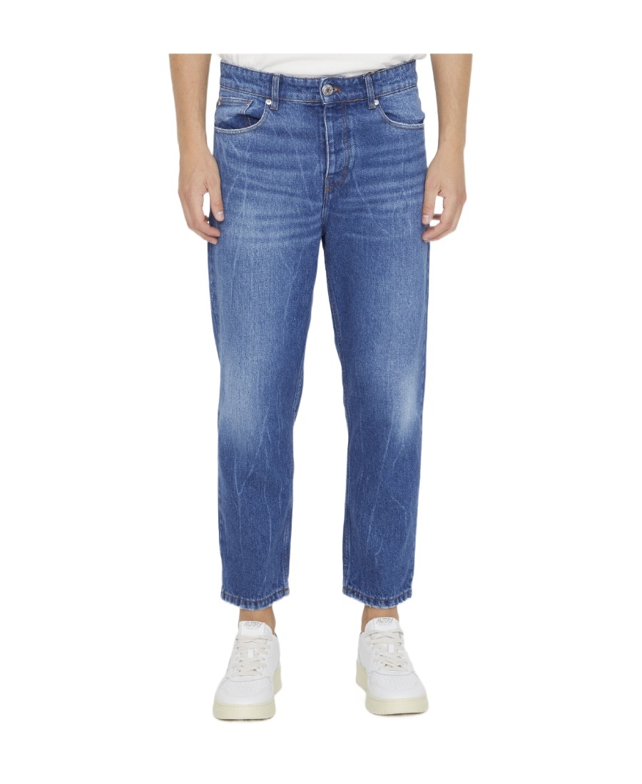AMI ALEXANDRE MATTIUSSI AMI PARIS LOGO PATCH STRAIGHT-LEG JEANS