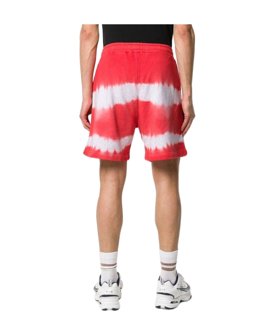 Msgm Tie-dye Track Shorts In Red