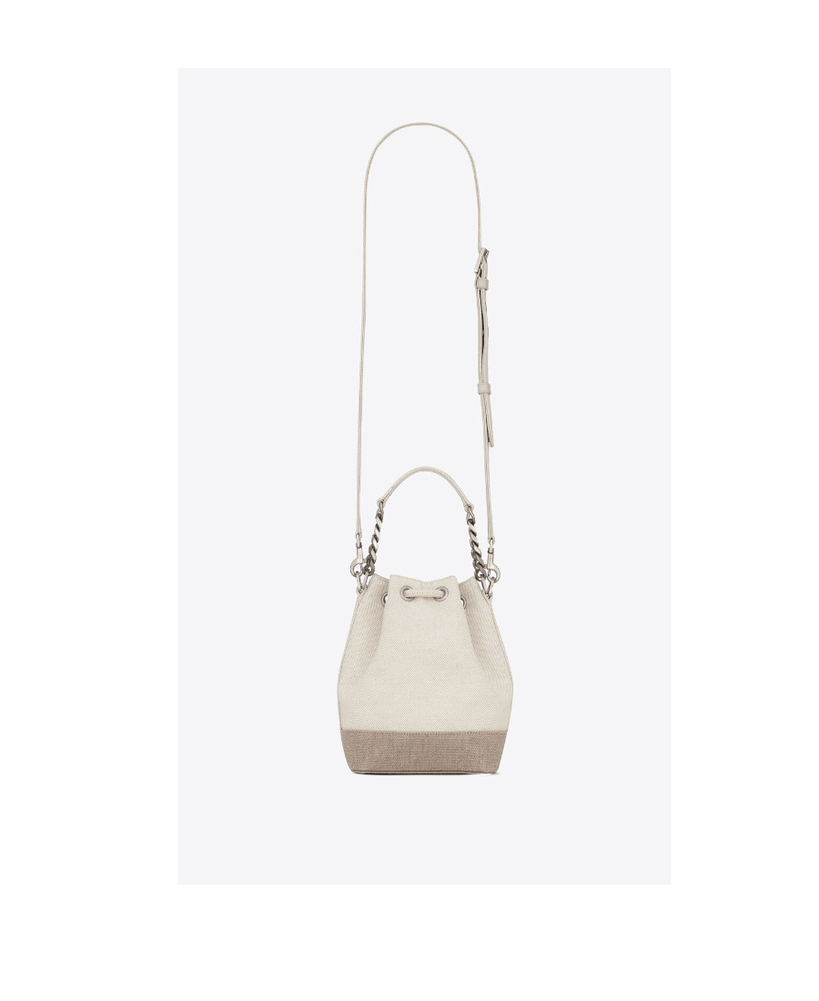 Saint Laurent Rive Gauche Mini Bucket Bag In White