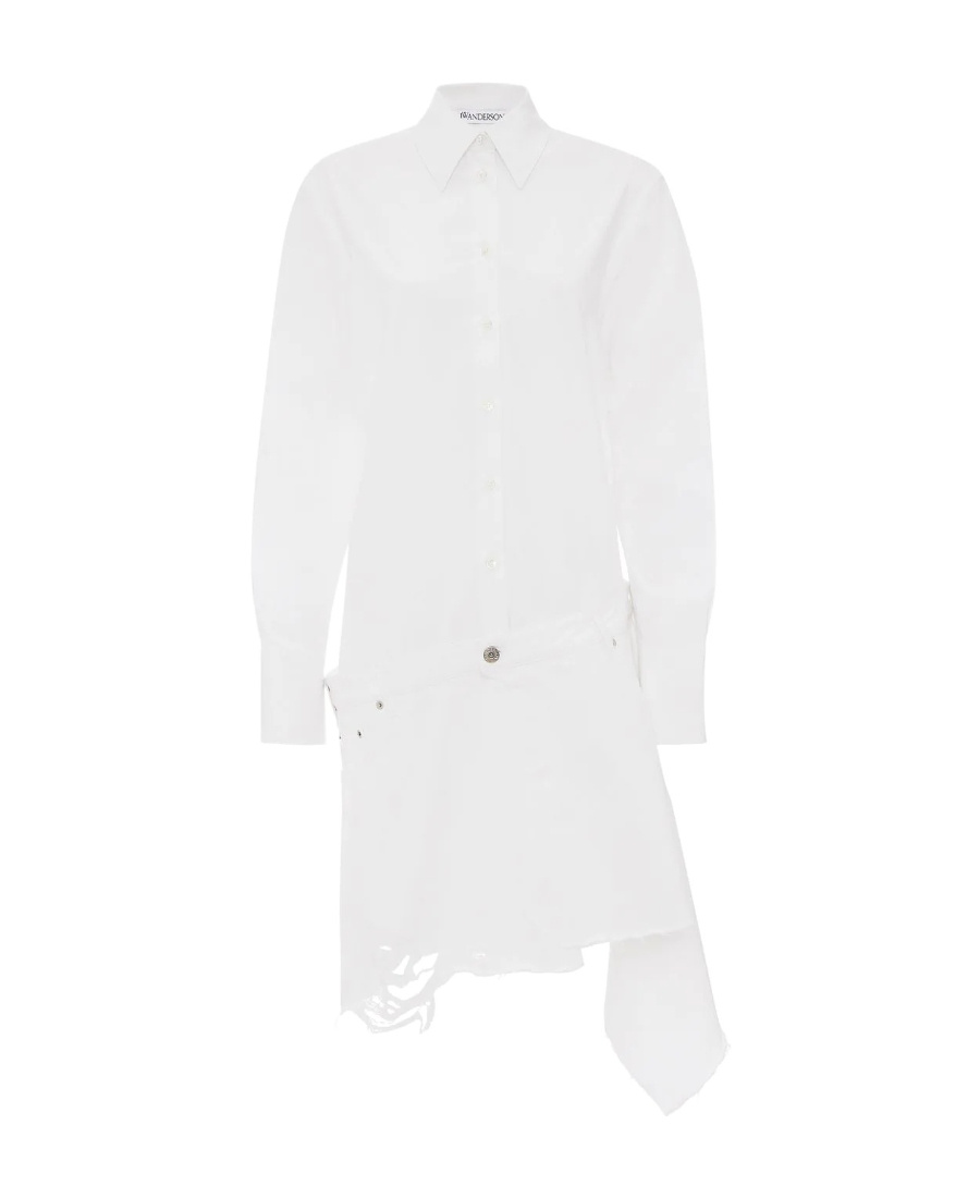 Jw Anderson J.w. Anderson Asymmetric Shirtdress In White