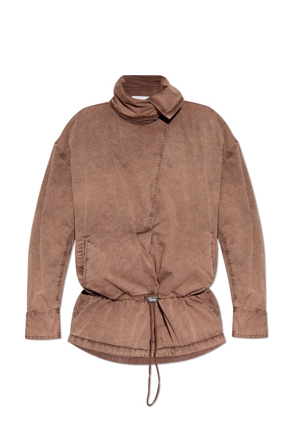 Attico Drawstring Bomber Jacket In Brown