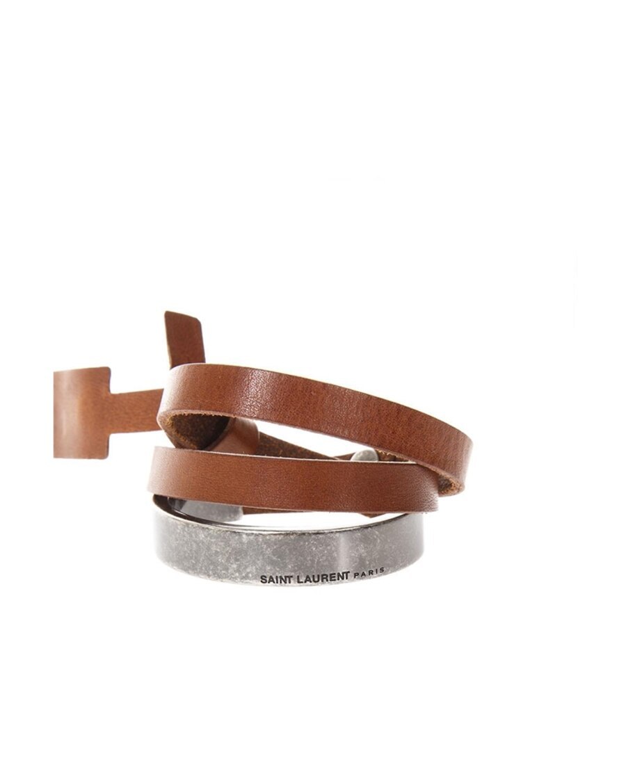 Saint Laurent Double-loop Bracelet In Yellow