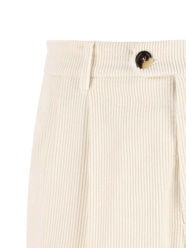 Brunello Cucinelli Belt Loops Slacks In White