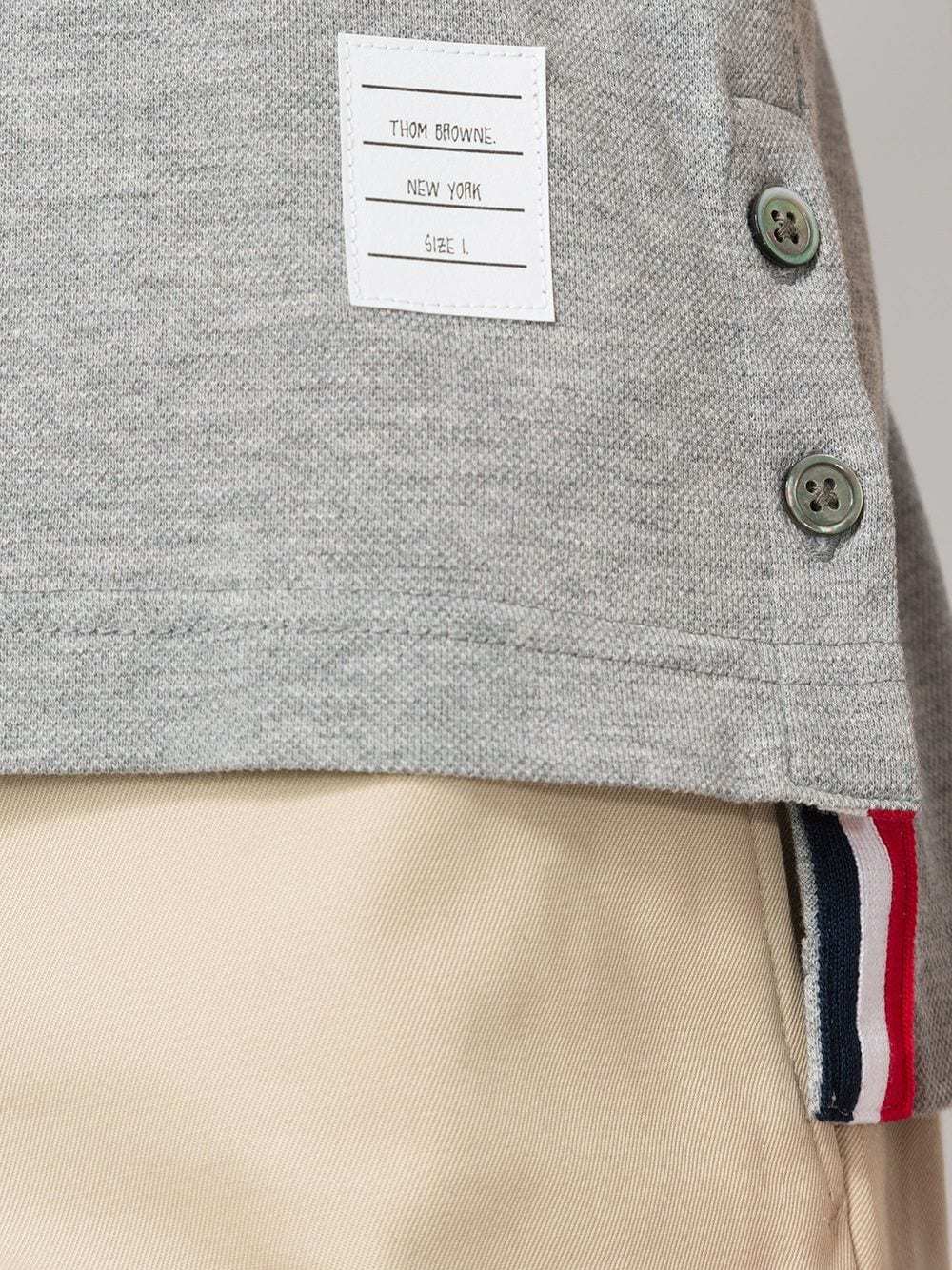 Thom Browne Rwb Stripe Polo Shirt In Gray