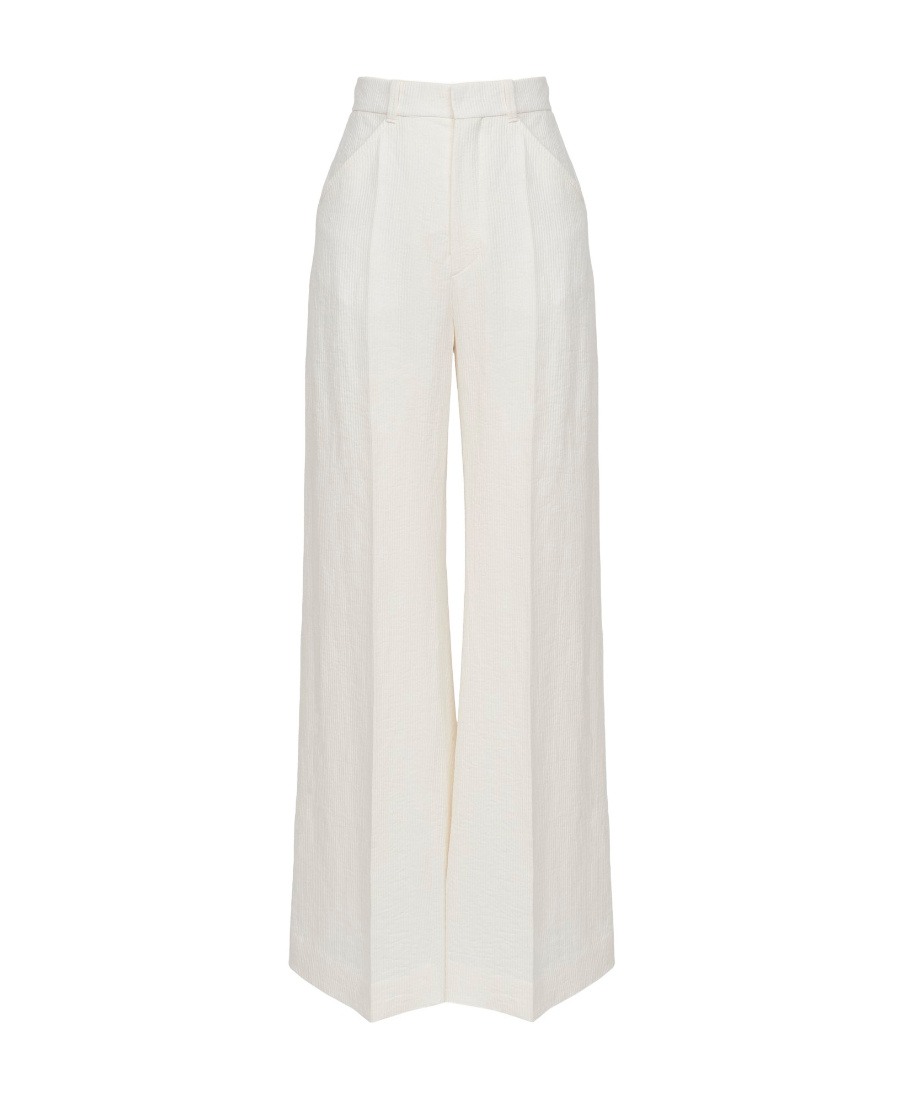 Chloé High Waist Wide Leg Trousers In White