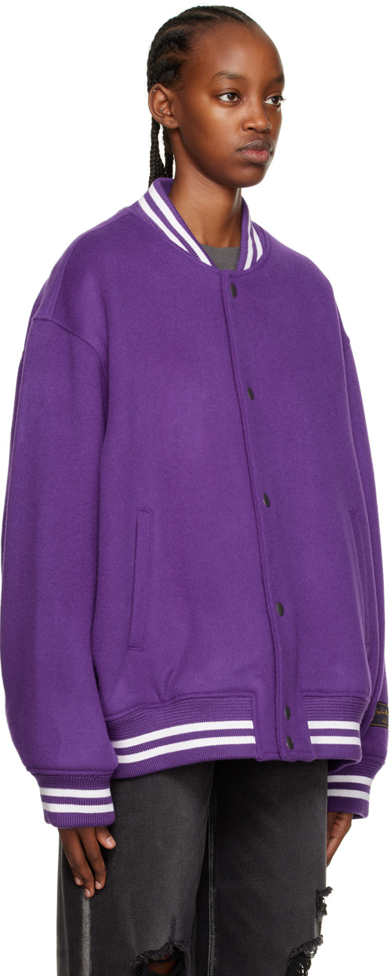 We11 Done Pilot Baseball Jacket In Purple