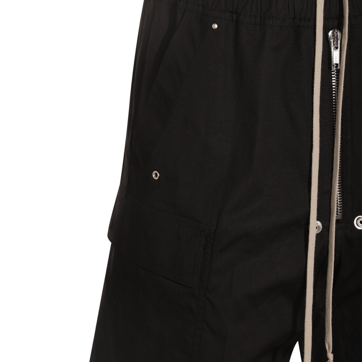 Rick Owens Mens Black Cargobelas Multi-pockets Wide-leg Relaxed-fit Stretch-cotton Trousers In Black